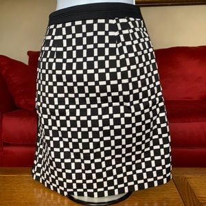 WHBM black/white checked skirt. Size 0